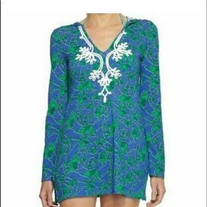 Lilly Pulitzer Iris Blue Loopy Noelle Tunic 62165 cover up 62165 xs beach NWT